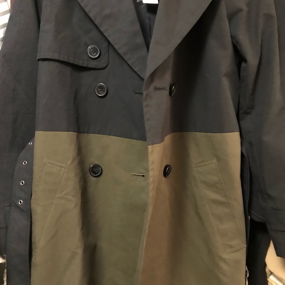 NWT Express Color Block Nylon Belted Trench Coat - Picture 5 of 11